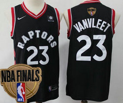 Nike Toronto Raptors #23 Fred VanVleet Black Game With Advertising 2019 Finals Authentic Stitched NHL jersey