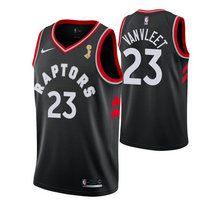 Nike Toronto Raptors #23 Fred VanVleet Black Game With Finals Champion Patch Authentic Stitched NBA Jersey