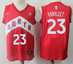 Nike Toronto Raptors #23 Fred VanVleet Red Game Playoffs Earned Edition With Advertising Authentic Stitched NBA Jersey