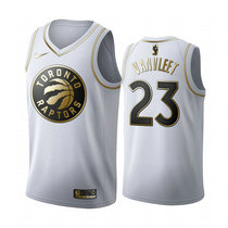 Nike Toronto Raptors #23 Fred VanVleet White Gold Game Authentic Stitched NBA jersey