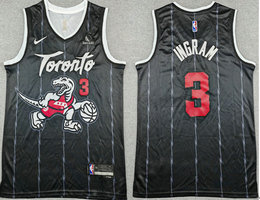 Nike Toronto Raptors #3 Brandon Ingram Black 2026 City With Advertising Stitched Jersey