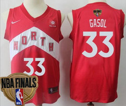 Nike Toronto Raptors #33 Marc Gasol Red Game With Advertising Playoffs Earned Edition 2019 Finals Authentic Stitched NHL jersey