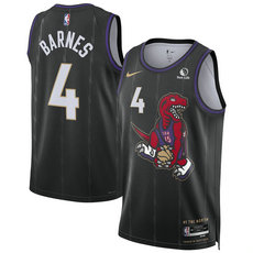 Nike Toronto Raptors #4 Scottie Barnes Black 2024-25 City Stitched NBA Jersey