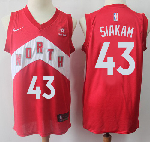 Nike Toronto Raptors #43 Pascal Siakam Red Game Playoffs Earned Edition With Advertising Authentic Stitched NBA Jersey