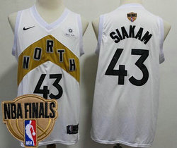 Nike Toronto Raptors #43 Pascal Siakam White City Game With Advertising 2019 Finals Authentic Stitched NHL jersey