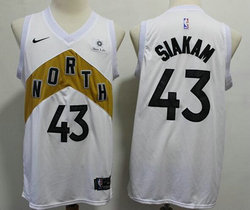 Nike Toronto Raptors #43 Pascal Siakam White City Game With Advertising Authentic Stitched NHL jersey