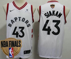 Nike Toronto Raptors #43 Pascal Siakam White Game With Advertising 2019 Finals Authentic Stitched NHL jersey