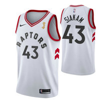 Nike Toronto Raptors #43 Pascal Siakam White Game With Finals Champion Patch Authentic Stitched NBA Jersey