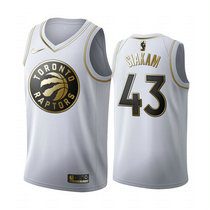 Nike Toronto Raptors #43 Pascal Siakam White Gold Game Authentic Stitched NBA jersey