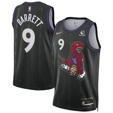 Nike Toronto Raptors #9 RJ Barrett Black 2024-25 City Stitched NBA Jersey