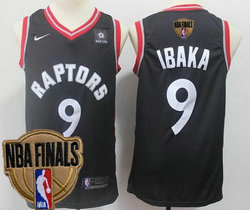 Nike Toronto Raptors #9 Serge Ibaka Black Game With Advertising 2019 Finals Authentic Stitched NHL jersey