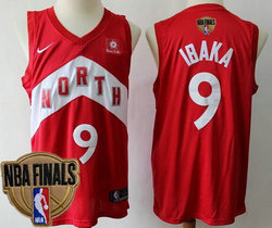Nike Toronto Raptors #9 Serge Ibaka Red Game With Advertising Playoffs Earned Edition 2019 Finals Authentic Stitched NHL jersey