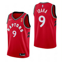 Nike Toronto Raptors #9 Serge Ibaka Red Game With Finals Champion Patch Authentic Stitched NBA Jersey