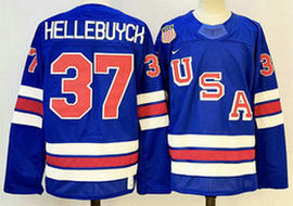 Nike USA #37 Connor Hellebuyck Blue 2026 Olympic Stitched Jersey
