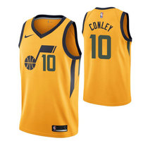 Nike Utah Jazz #10 Mike Conley Gold Game Authentic Stitched NBA Jersey