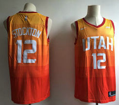 Nike Utah Jazz #12 John Stockton City Game Authentic Stitched NBA Jersey