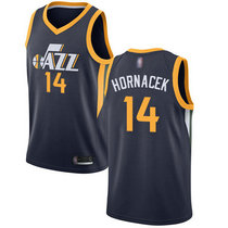 Nike Utah Jazz #14 Jeff Hornacek Navy Game Authentic Stitched NBA Jersey