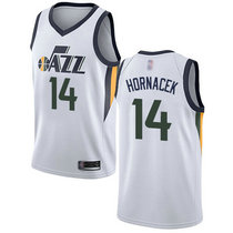 Nike Utah Jazz #14 Jeff Hornacek White Game Authentic Stitched NBA Jersey