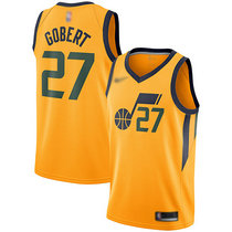 Nike Utah Jazz #27 Rudy Gobert Gold Game Authentic Stitched NBA Jersey