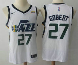 Nike Utah Jazz #27 Rudy Gobert White Game With Advertising Authentic Stitched NBA Jersey