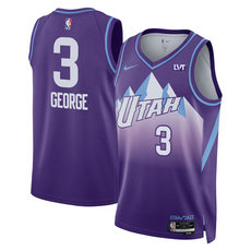 Nike Utah Jazz #3 Keyonte George Purple 2024-25 City Stitched NBA Jersey