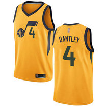 Nike Utah Jazz #4 Adrian Dantley Gold Game Authentic Stitched NBA Jersey