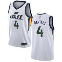 Nike Utah Jazz #4 Adrian Dantley White Game Authentic Stitched NBA Jersey