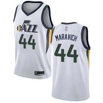 Nike Utah Jazz #44 Pete Maravich White Game Authentic Stitched NBA Jersey