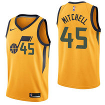 Nike Utah Jazz #45 Donovan Mitchell Gold Game Authentic Stitched NBA Jersey