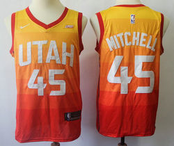 Nike Utah Jazz #45 Donovan Mitchell Gold Game City With Advertising Authentic Stitched NBA Jersey