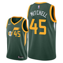 Nike Utah Jazz #45 Donovan Mitchell Green Playoffs Earned Edition Authentic Stitched NBA Jersey