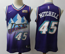 Nike Utah Jazz #45 Donovan Mitchell Purple Game With Advertising patch Authentic Stitched NBA Jersey