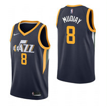 Nike Utah Jazz #8 Emmanuel Mudiay Navy Game Authentic Stitched NBA Jersey