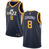 Nike Utah Jazz #8 Jonas Jerebko Navy Game Authentic Stitched NBA Jersey