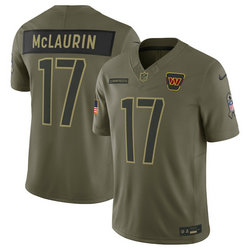 Nike Washington Commanders #17 Terry McLaurin Olive 2025 Salute To Service Stitched Football Jersey