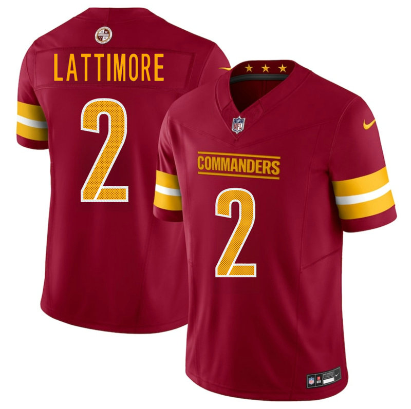 Nike Washington Commanders #2 Marshon Lattimore Red Vapor Untouchable Authentic Stitched NFL Jersey