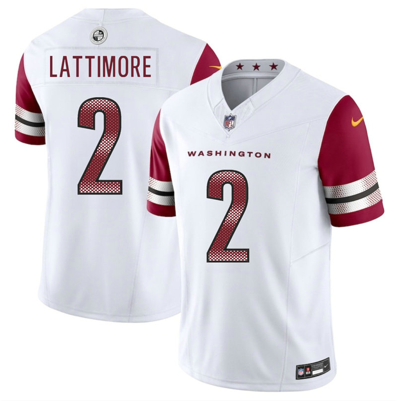 Nike Washington Commanders #2 Marshon Lattimore White Vapor Untouchable Authentic Stitched NFL Jersey