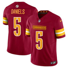 Nike Washington Commanders #5 Jayden Daniels Burgundy 2024 Draft F.U.S.E Football Jersey