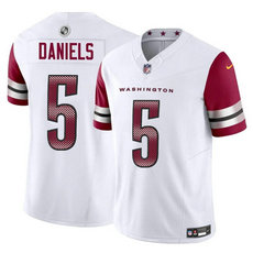 Nike Washington Commanders #5 Jayden Daniels White 2024 Draft F.U.S.E Football Jersey