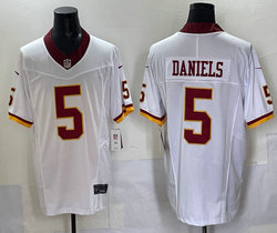 Nike Washington Commanders #5 Jayden Daniels White 5(V) Stitched NFL jersey