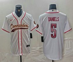 Nike Washington Commanders #5 Jayden Daniels White adults Authentic Stitched baseball jersey