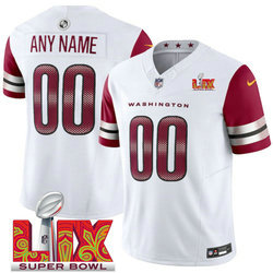 Nike Washington Commanders Custom White 24-25 Super Bowl LIX Football Jersey
