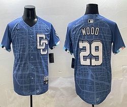 Nike Washington Nationals #29 James Wood Blue Joint Stitched MLB Jersey