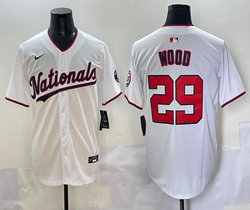 Nike Washington Nationals #29 James Wood White Stitched MLB Jersey