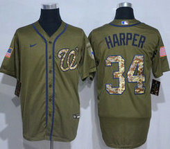 Nike Washington Nationals #34 Bryce Harper Salute to Service Authentic Stitched MLB Jersey