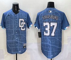 Nike Washington Nationals #37 Stephen Strasburg Blue Joint Stitched MLB Jersey