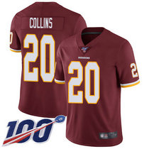 Nike Washington Redskins #20 Landon Collins With NFL 100th Season Patch Burgundy Red Vapor Untouchable Authentic Stitched NFL Jersey