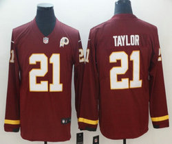 Nike Washington Redskins #21 Sean Taylor Red Long sleeve Authentic stitched NFL jersey