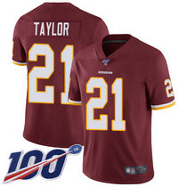 Nike Washington Redskins #21 Sean Taylor With NFL 100th Season Patch Burgundy Red Vapor Untouchable Authentic Stitched NFL Jersey