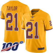 Nike Washington Redskins #21 Sean Taylor With NFL 100th Season Patch Rush Authentic Stitched NFL Jersey